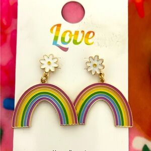 NEW RAINBOW FLOWER EARRINGS- HYPO-ALLERGENIC